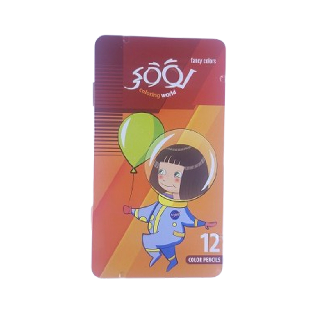 جلد کتاب مداد رنگی 24 رنگ تخت فلزی لوکی