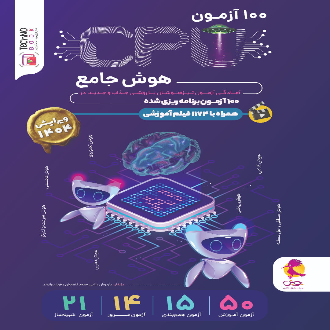 جلد کتاب 100 آزمون CPU پویش اندیشه خوارزمی